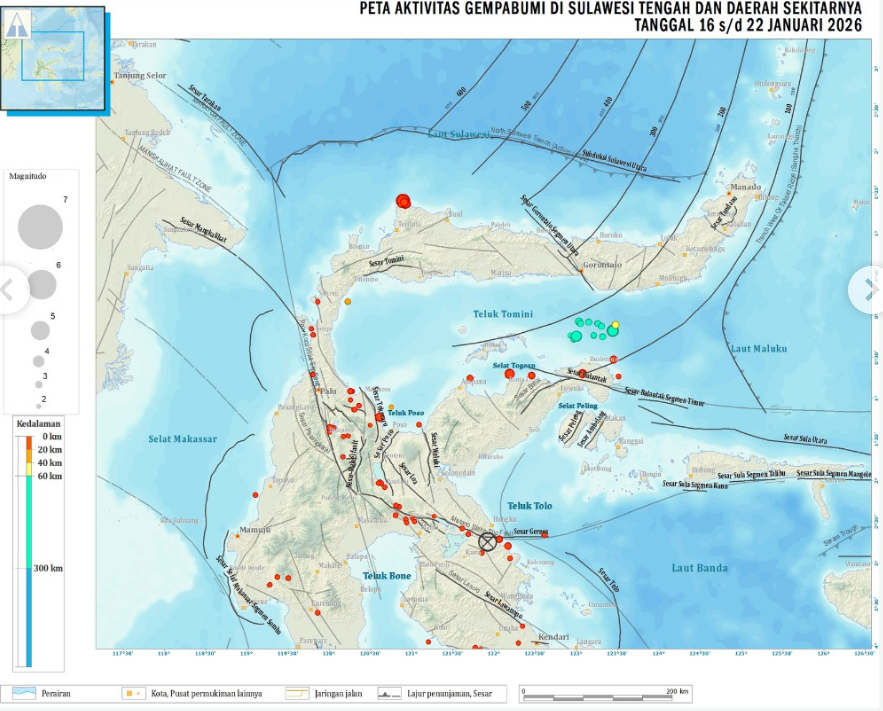 BMKG Catat 160 Gempa Guncang Sulawesi Tengah dalam Dua Pekan