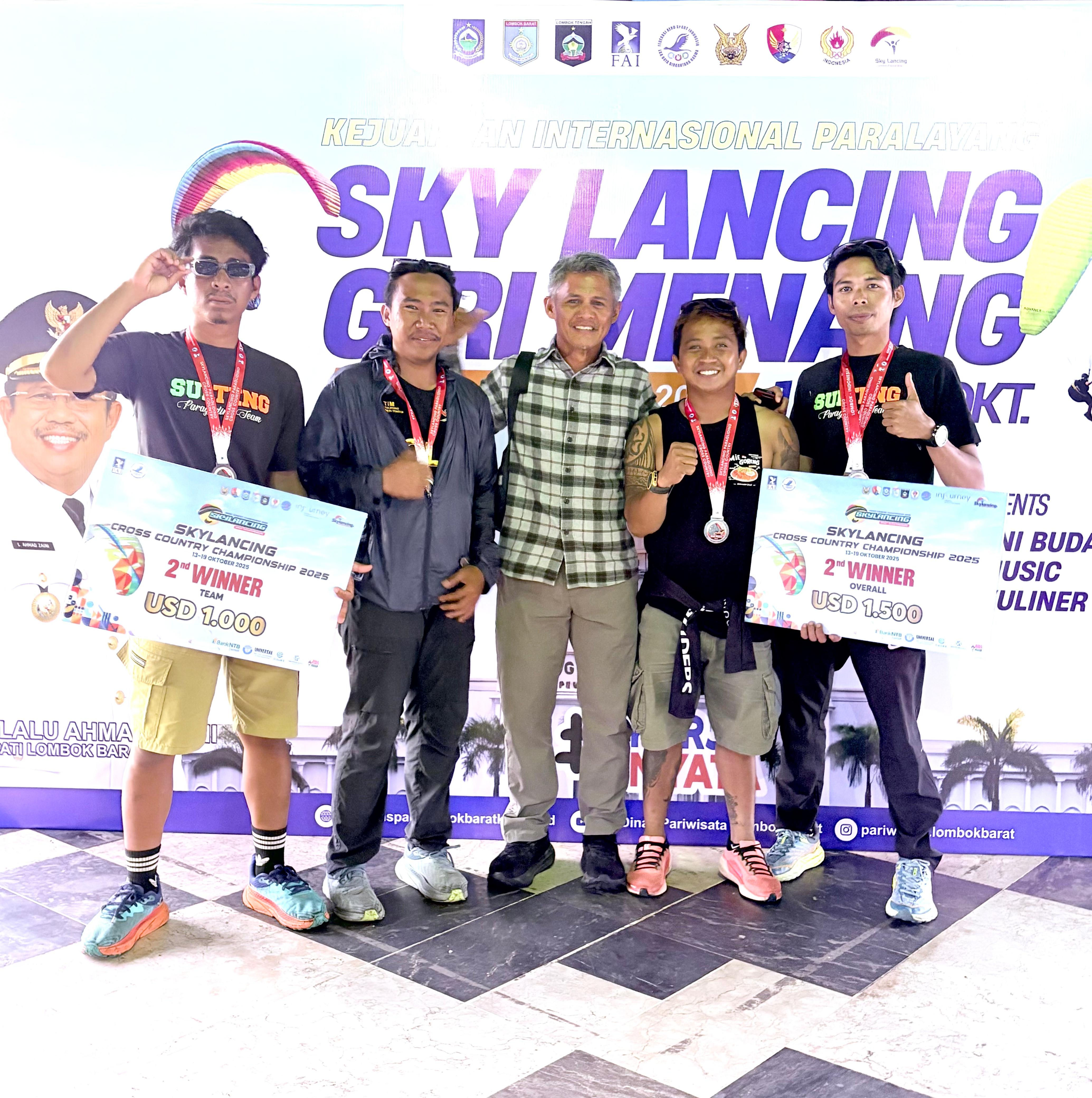 Atlet Paralayang Sulteng Sabet Dua Medali di Sky Lancing XC Championship 2025 Lombok